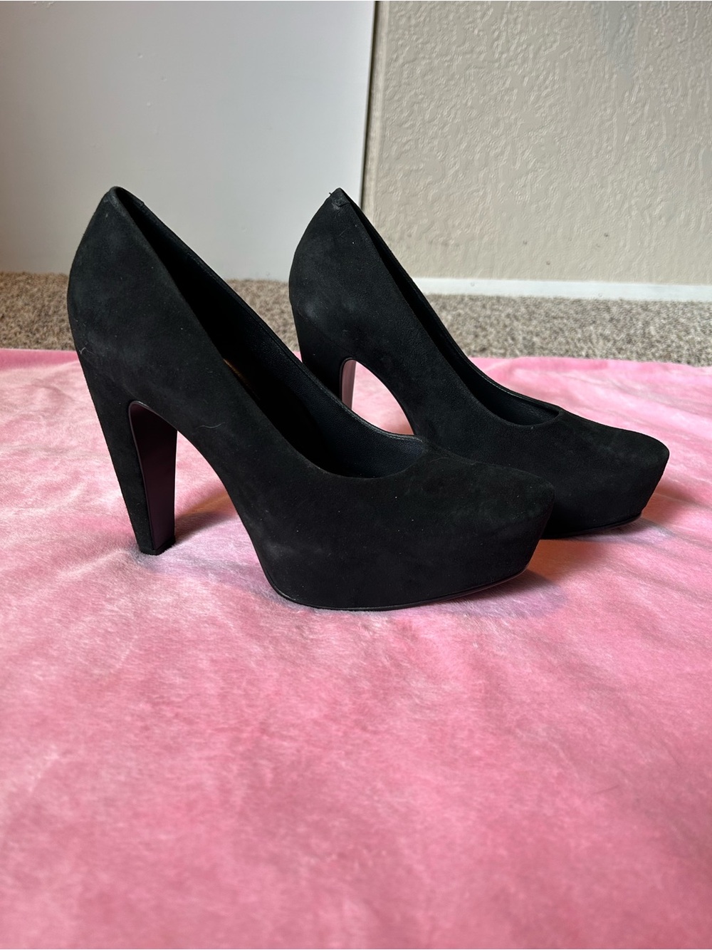 Tara Subkoff Easy Spirit Black Suede Platform Pumps - Women's Heels